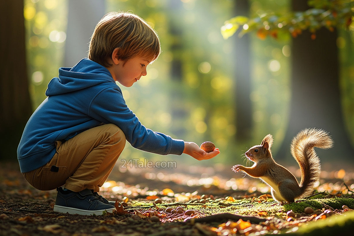 The Story bedtime of Leo, Erik, and the Little Squirrel
